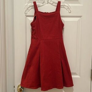 Burnt Orange Corduroy/Twill Girls Sleeveless dress, with Pockets, size L
